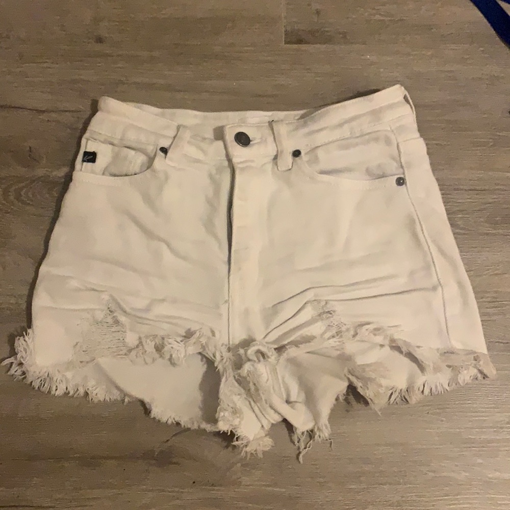 White denim shorts